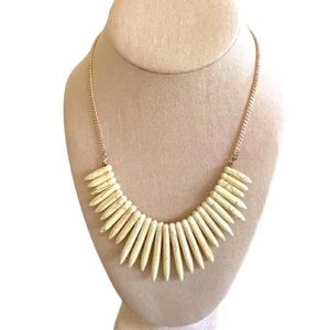 Boho Ivory Spike Bib Statement Necklace